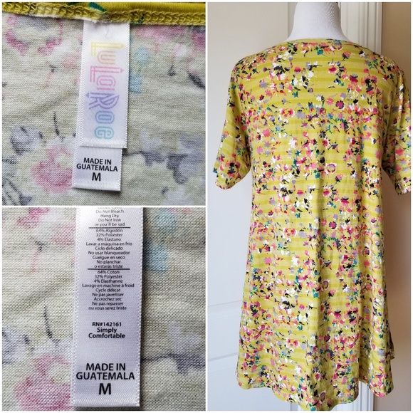SOLD LuLaRoe Perfect T Floral Stripe Ghost Medium - Picture 2 of 2